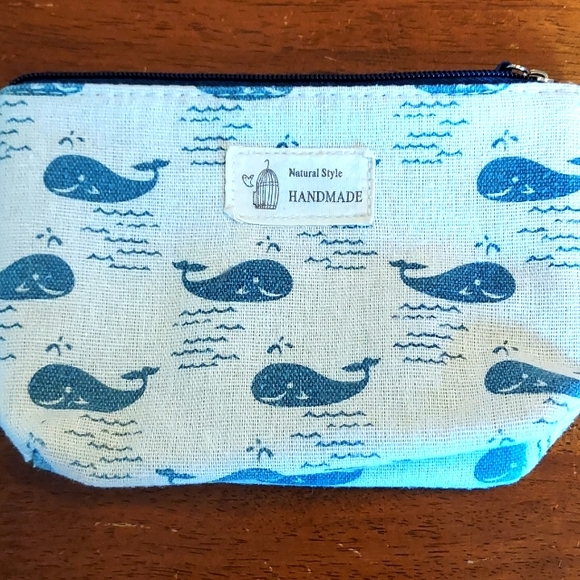Handmade Handbags - Whale cosmetic bag